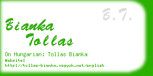 bianka tollas business card